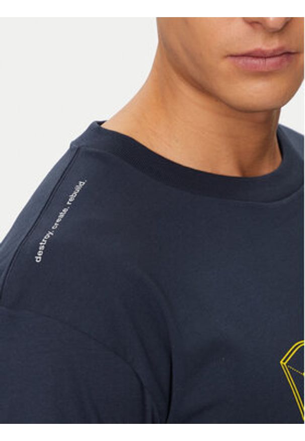 DC T-Shirt Rebuild Hss ADYZT05337 Granatowy Regular Fit. Kolor: niebieski. Materiał: bawełna