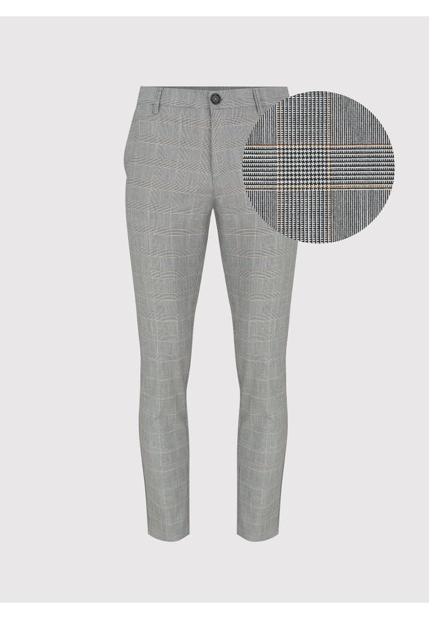 PAKO LORENTE – Szare męskie spodnie w kratkę P23SF-WX-010-S-S - Pako Lorente. Kolor: szary. Materiał: poliester, elastan, wiskoza. Wzór: kratka