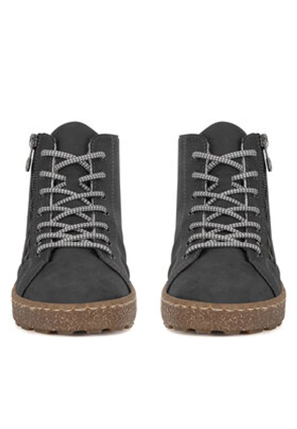 Rieker Botki N1020-45 Szary. Kolor: szary. Materiał: materiał