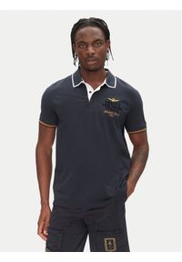 Aeronautica Militare Polo 251PO1859P191 Granatowy Regular Fit. Typ kołnierza: polo. Kolor: niebieski. Materiał: bawełna