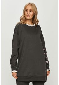 DKNY - Dkny - Koszula nocna. Kolor: szary. Materiał: poliester, dzianina, elastan. Długość: długie. Wzór: nadruk #1