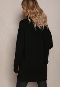 Renee - Czarny Sweter z Szalikiem z Chwostami w Komplecie Rumabena. Kolor: czarny. Sezon: zima