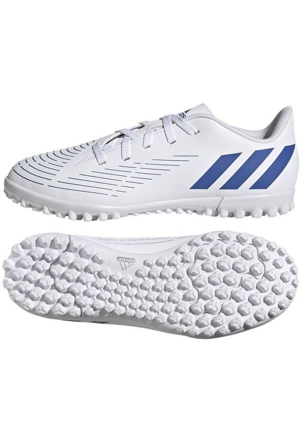 Adidas - Buty piłkarskie adidas Predator Edge.4 Tf Jr GX2643 białe białe. Zapięcie: sznurówki. Kolor: biały. Materiał: syntetyk, guma. Sport: piłka nożna