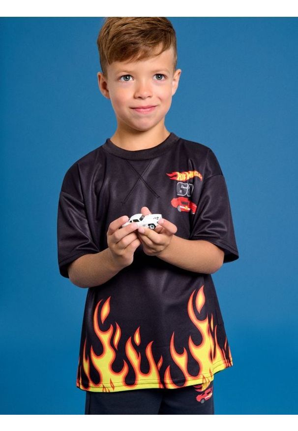 Sinsay - Koszulka Hot Wheels - czarny. Kolor: czarny