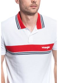 Wrangler - MĘSKA KOSZULKA POLO WRANGLER SS COLOURBLOCK POLO WHITE W7E3KF989. Typ kołnierza: polo #4