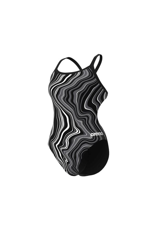 Damski kostium kąpielowy 1-częściowy Arena Marbled. Kolor: czarny