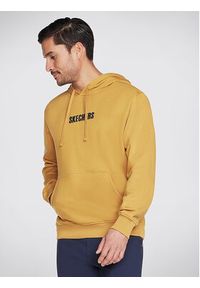 skechers - Skechers Bluza Sweats Incognito Hoodie HD6 Złoty Regular Fit. Kolor: złoty. Materiał: bawełna