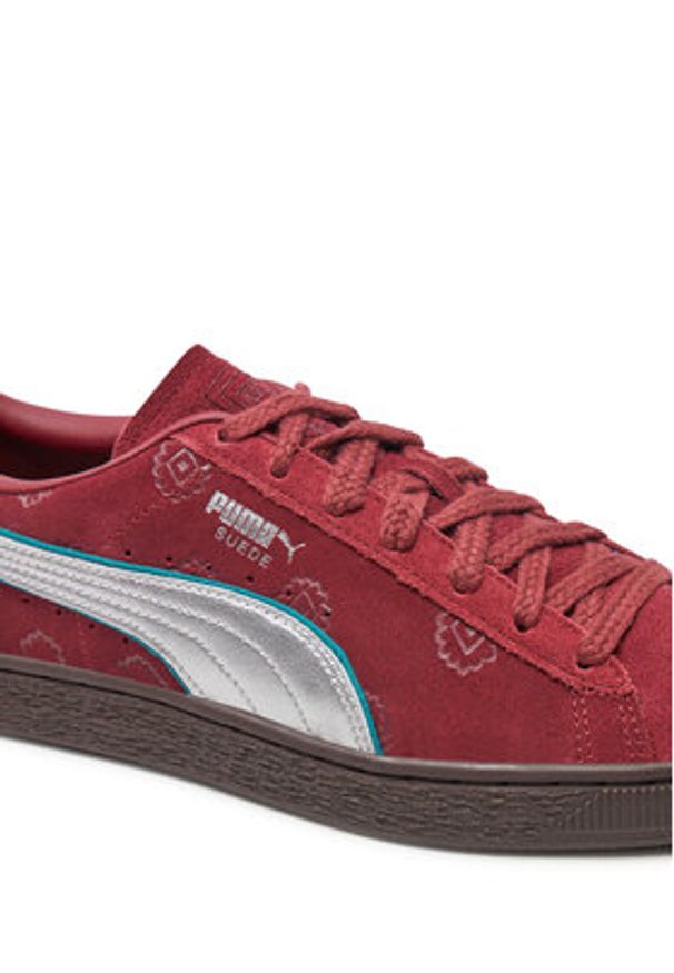 Puma Sneakersy Suede 2 ONE PIECE 396521 01 Bordowy. Kolor: czerwony. Materiał: zamsz, skóra. Model: Puma Suede