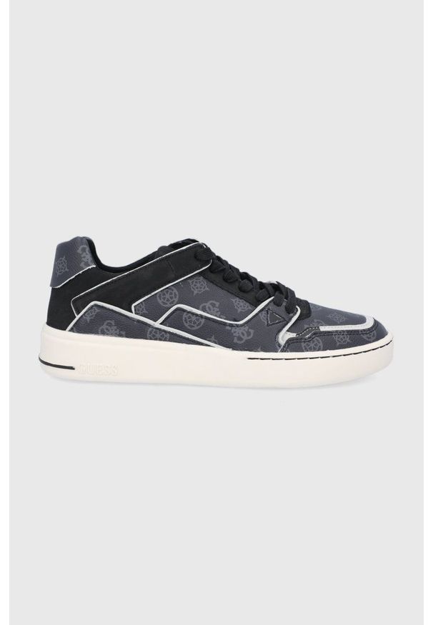 Guess Buty kolor czarny. Nosek buta: okrągły. Zapięcie: sznurówki. Kolor: czarny. Materiał: guma
