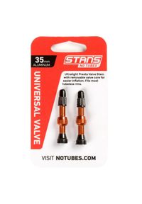 STAN'S NO TUBES - Zawór aluminiowy do felg Stans Universal, Presta (x2). Kolor: pomarańczowy. Sport: kolarstwo