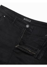 Ombre Clothing - Spodnie męskie jeansowe CARROT FIT - czarne V3 OM-PADP-0117 - XL. Kolor: czarny. Materiał: jeans