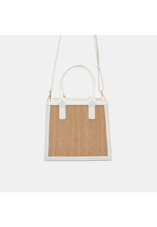 Sinsay - Torebka tote - Biały. Kolor: biały