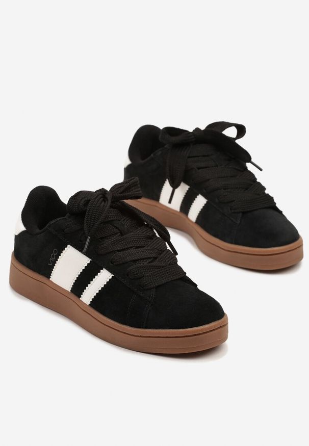 Czarne sneakersy Renee do pracy, z cholewką