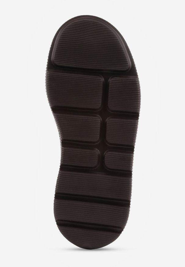 Born2be - Brązowe Zamszowe Sneakersy na Grubej Podeszwie ze Sznurówkami w Paski Vetida. Okazja: na co dzień. Zapięcie: pasek. Kolor: brązowy. Materiał: zamsz. Wzór: paski