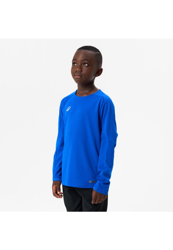 KIPSTA - Koszulka piłkarska z długim rękawem dla dzieci Kipsta Viralto Club. Kolor: niebieski. Materiał: materiał. Długość rękawa: długi rękaw. Długość: długie. Sport: piłka nożna