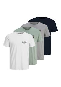 Jack & Jones - Jack&Jones Komplet 4 t-shirtów Geplas 12288304 Kolorowy Regular Fit. Materiał: bawełna. Wzór: kolorowy
