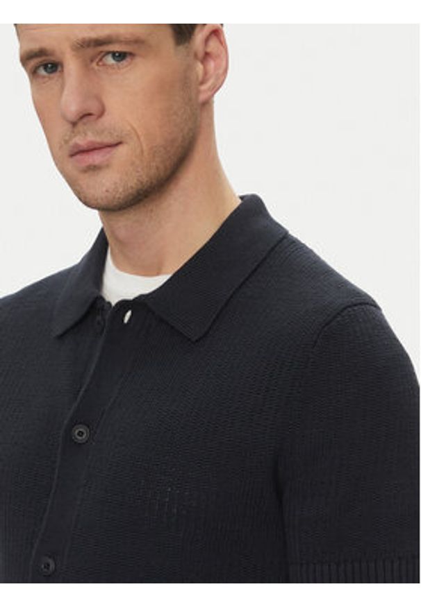 JOOP! Jeans Kardigan 15 JJK-09Vinceo 30045456 Granatowy Modern Fit. Kolor: niebieski. Materiał: bawełna