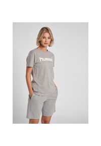 Koszulka sportowa z krótkim rękawem damska Hummel Cotton Logo. Kolor: szary. Długość rękawa: krótki rękaw. Długość: krótkie. Sport: piłka nożna #1