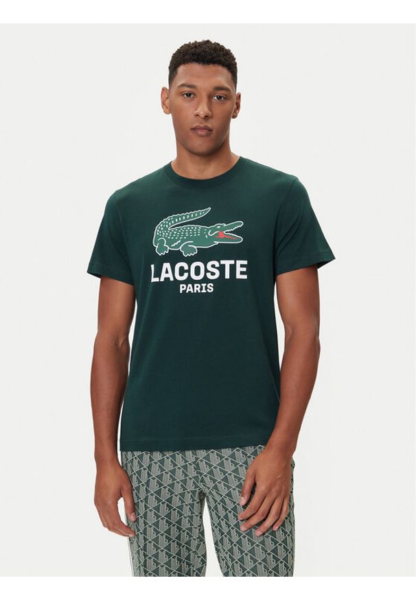Lacoste T-Shirt TH5634 Zielony Regular Fit. Kolor: zielony. Materiał: bawełna
