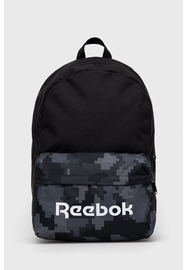 Reebok Plecak H36575 kolor czarny duży z nadrukiem. Kolor: czarny. Materiał: poliester. Wzór: nadruk