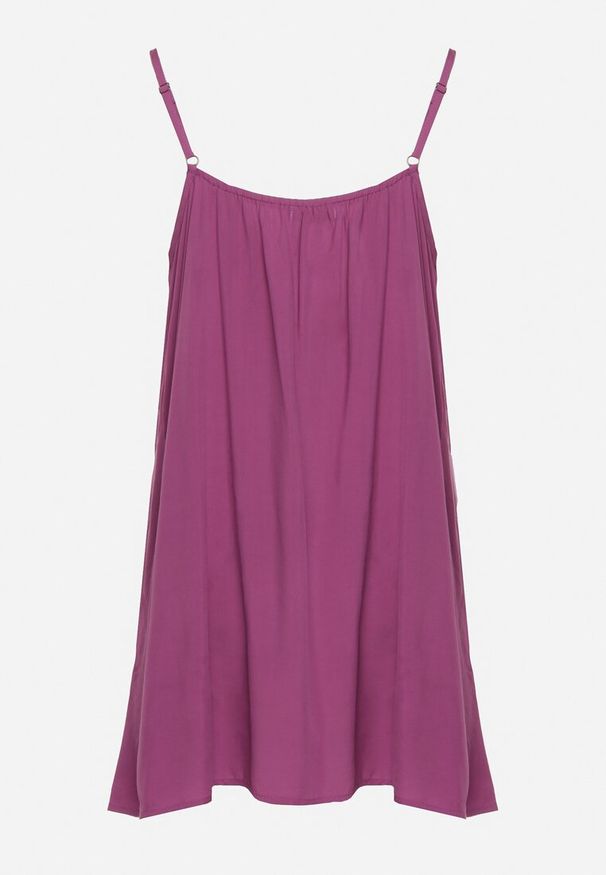 Born2be - Fioletowa Wiskozowa Sukienka na Regulowanych Ramiączkach Ulantia. Okazja: na co dzień. Kolor: fioletowy. Materiał: wiskoza. Długość rękawa: na ramiączkach. Sezon: lato. Styl: casual, elegancki