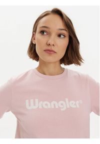 Wrangler T-Shirt 112350309 Różowy Regular Fit. Kolor: różowy. Materiał: bawełna #3
