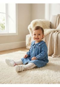 Sinsay - Sukienka jeansowa - niebieski. Kolor: niebieski. Materiał: jeans #1