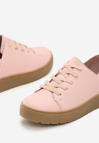 Born2be - Różowe Sneakersy Gorsey. Nosek buta: okrągły. Kolor: różowy. Materiał: materiał. Obcas: na platformie #3