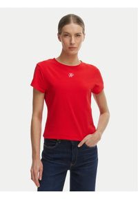 TOMMY HILFIGER - Tommy Hilfiger T-Shirt WW0WW48710 Pomarańczowy Slim Fit. Kolor: pomarańczowy. Materiał: bawełna #1