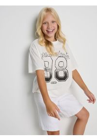 Sinsay - Koszulka z nadrukiem San Antonio 98 - kremowy. Kolor: kremowy. Wzór: nadruk #1