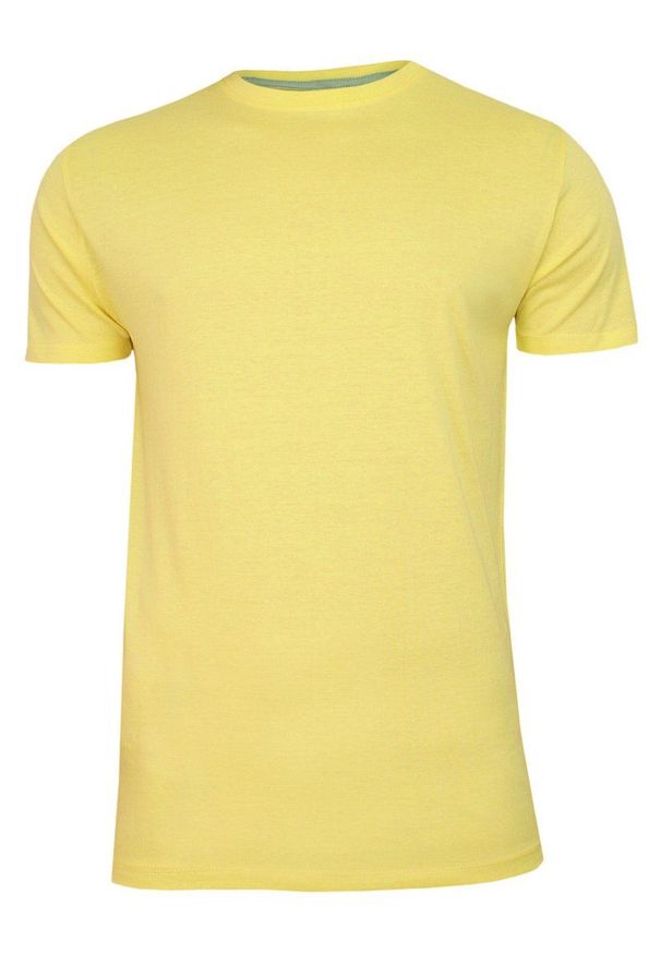 Żółty Bawełniany T-Shirt Męski Bez Nadruku -Brave Soul- Koszulka, Krótki Rękaw, Basic. Okazja: na co dzień. Kolor: złoty, wielokolorowy, żółty. Materiał: bawełna. Długość rękawa: krótki rękaw. Długość: krótkie. Sezon: wiosna, lato. Styl: casual