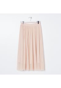 Sinsay - Plisowana spódnica - Beżowy. Kolor: beżowy #1