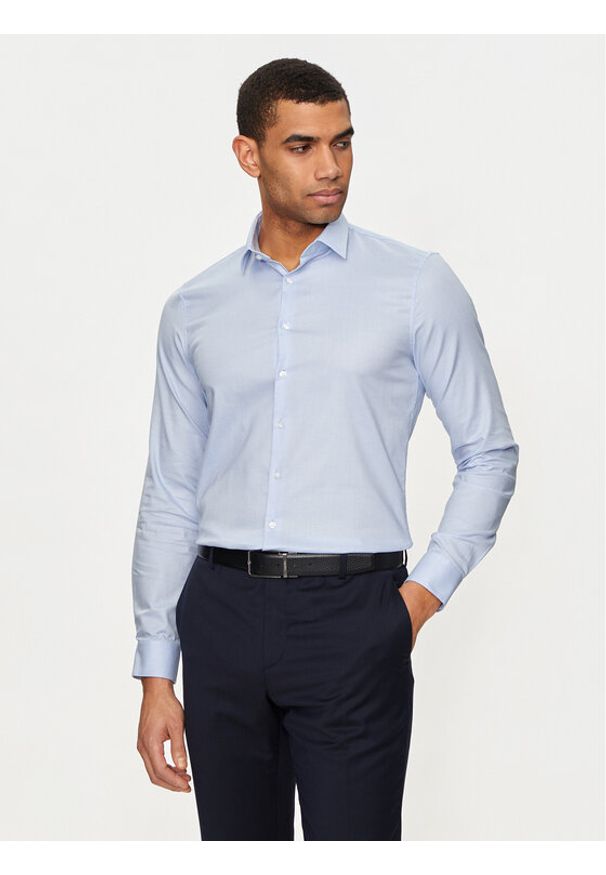 Calvin Klein Koszula K10K113164 Niebieski Slim Fit. Kolor: niebieski. Materiał: bawełna