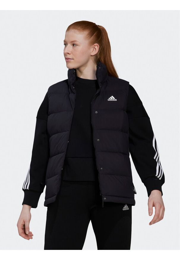 Adidas - adidas Bezrękawnik Helionic Down Vest HG6280 Czarny Regular Fit. Kolor: czarny. Materiał: syntetyk. Długość rękawa: bez rękawów