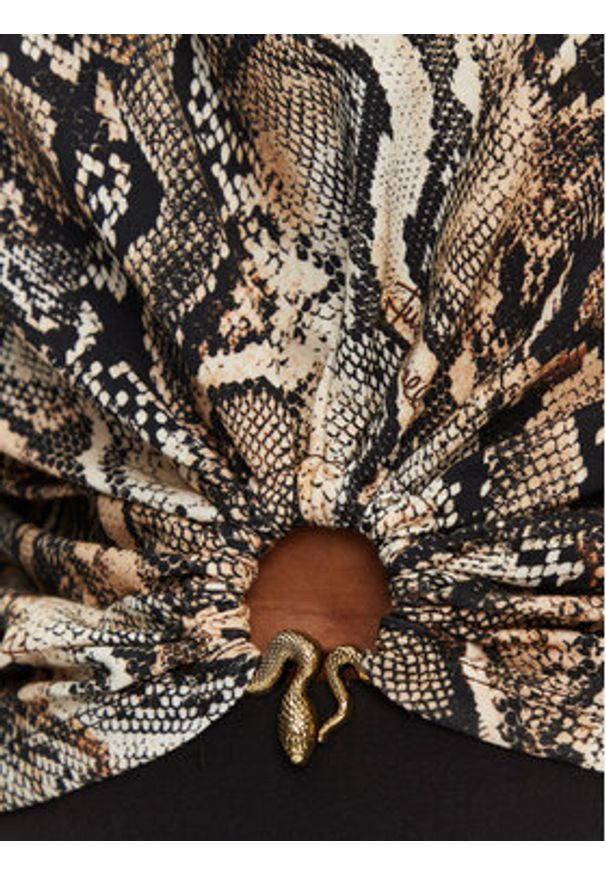 Just Cavalli T-Shirt 78PAHE01 Brązowy Regular Fit. Kolor: brązowy. Materiał: bawełna