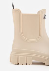 Born2be - Beżowe Kalosze o Fasonie Sztybletów z Antypoślizgową Podeszwą Uemaeno. Okazja: na co dzień. Kolor: beżowy. Materiał: jeans. Styl: casual, klasyczny #6