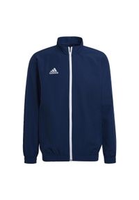 Adidas - Entrada 22 Presentation Jacket. Kolor: niebieski. Materiał: materiał, poliester. Sport: piłka nożna, fitness