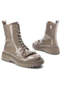 Brązowe Botki S.Barski Modne Buty Damskie. Zapięcie: klamry. Kolor: brązowy. Materiał: skóra ekologiczna. Sezon: wiosna, jesień. Obcas: na obcasie. Styl: klasyczny, elegancki. Wysokość obcasa: średni #7