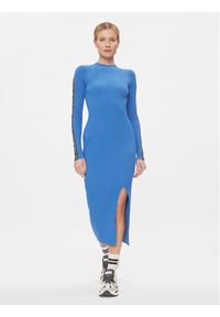 Tommy Jeans Sukienka dzianinowa DW0DW17415 Niebieski Slim Fit. Kolor: niebieski. Materiał: syntetyk #1