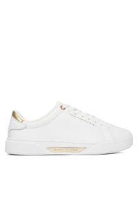 TOMMY HILFIGER - Tommy Hilfiger Sneakersy Essential Chic Court Sneaker FW0FW09019 Biały. Kolor: biały. Materiał: skóra