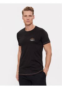 Aeronautica Militare T-Shirt AM1UTI003 Czarny Regular Fit. Kolor: czarny. Materiał: bawełna