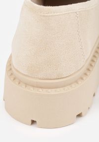 Born2be - Beżowe Casualowe Mokasyny Vices na Grubej Podeszwie Viara. Okazja: na co dzień. Kolor: beżowy. Materiał: jeans. Styl: casual #3