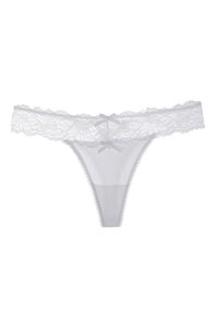 Intica - Majtki biodrówki ażurowe delikatny wzór Behiye. Kolor: biały. Materiał: materiał. Wzór: ażurowy