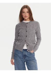 TOMMY HILFIGER - Tommy Hilfiger Kardigan WW0WW47463 Szary Regular Fit. Kolor: szary. Materiał: wełna