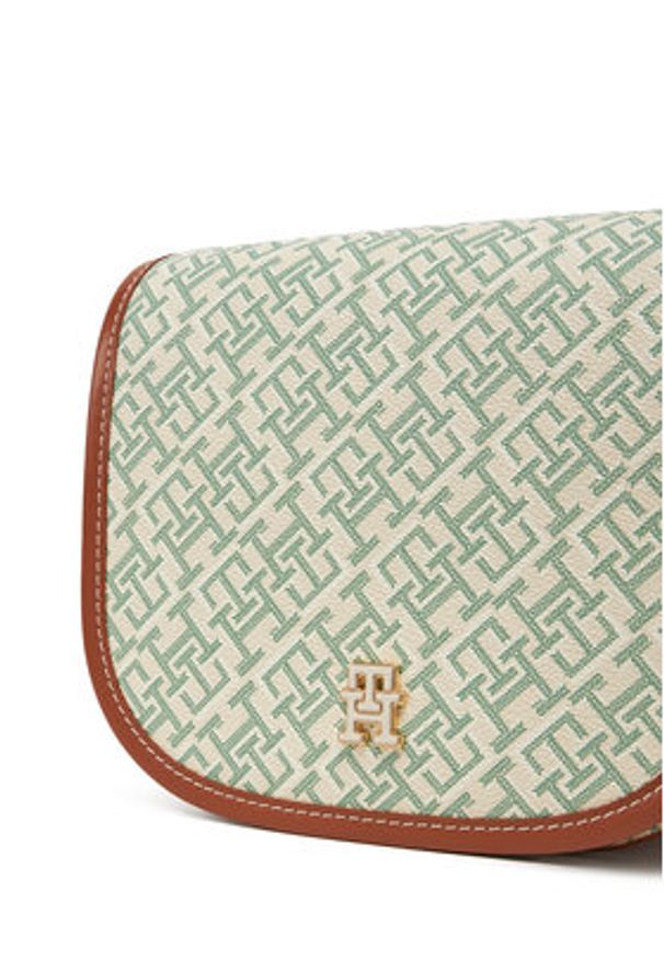 TOMMY HILFIGER - Tommy Hilfiger Torebka Th Monoplay Leather Saddle Bag AW0AW17414 Zielony. Kolor: zielony. Materiał: skórzane