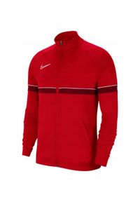 Nike - Męska Kurtka Dresowa Academy 21 DriFIT. Kolor: czerwony. Materiał: dresówka