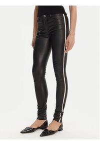 Serge Pariente Spodnie skórzane Sexy Stretch Thin Strip Czarny Slim Fit. Kolor: czarny. Materiał: skóra