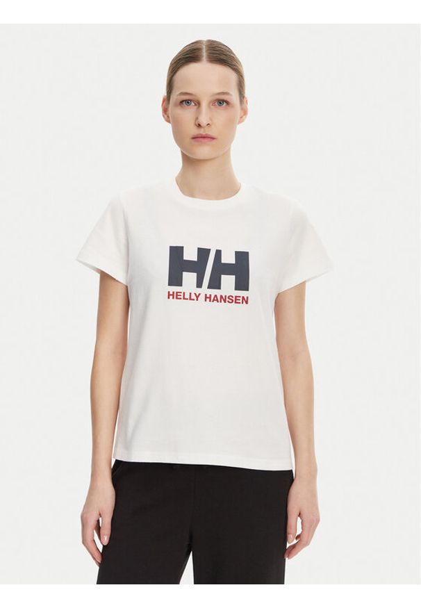 Helly Hansen T-Shirt Logo 54593 Biały Regular Fit. Kolor: biały. Materiał: bawełna