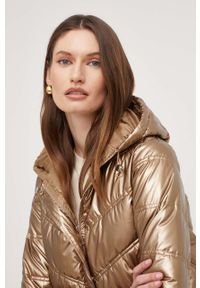 Answear Lab kurtka damska kolor złoty przejściowa. Kolor: złoty. Materiał: syntetyk. Styl: wakacyjny #6
