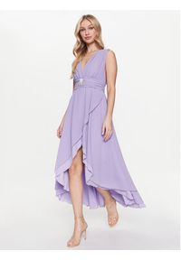 ViCOLO Sukienka koktajlowa TE0064 Fioletowy Regular Fit. Kolor: fioletowy. Materiał: syntetyk. Styl: wizytowy #4